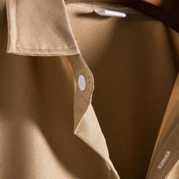 Khaki Men's Single Breasted Shirt - Picture 5 of 7